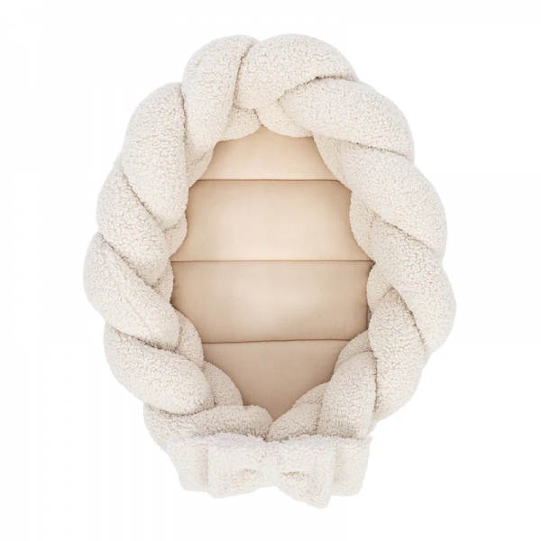 Babynestchen mit schützendem Zopf Bearly - beige/creme