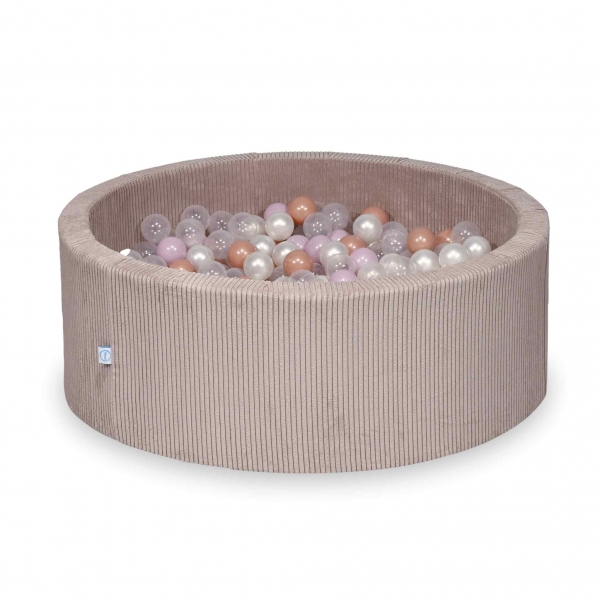 MiMii Bällebad 110x40cm Cord misty rose mit 500 Bällen zum selber Gestalten nach Wunsch