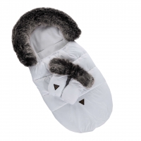 JUNAMA IGLOO Set weiß | Winterfußsack inkl. Handmuff