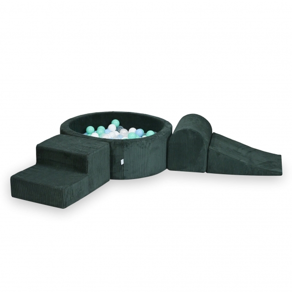 MiMii Schaumspielset Cord dark cyan mit Bällebad und 200 Bälle zum selber Gestalten