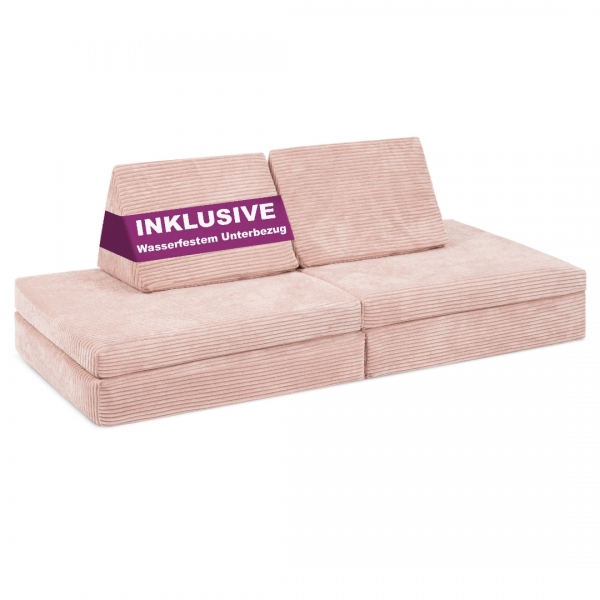LINODINO Spielsofa Cord Spielparadies - Prinzessin Rosa