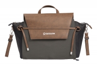 Gesslein Wickeltasche N°4 - schwarz/tabak/dunkelgrau