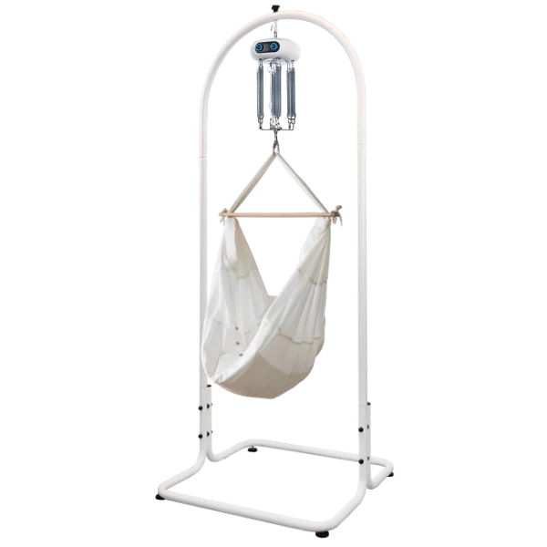 swing2sleep Federwiege Motor maly mit cosy2sleep weiß &amp; Gestell weiß