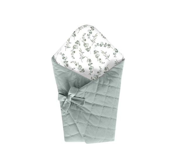BabySteps Einschlagdecke VELVET Eukalyptus - Sky Gray