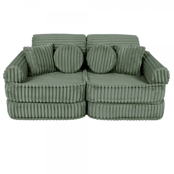Design4Kids Mini Spielsofa Pearl Plüsch-Cord Plus - classic olive