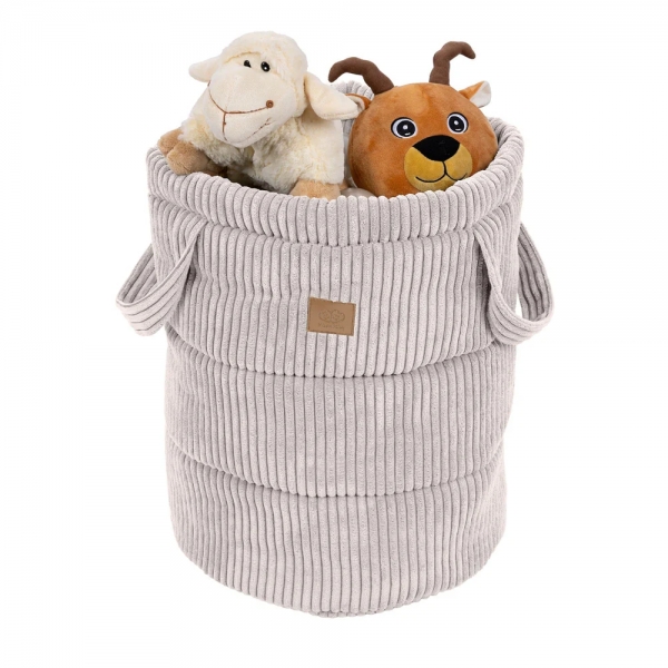 MeowBaby Spielzeugtonne aus Cord – Ästhetik ecru/beige
