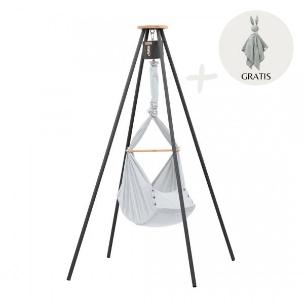 NONOMO Heavenly Dreams Federwiege mit Motor anthrazit &amp; Gestell TIPI anthrazit - Stone