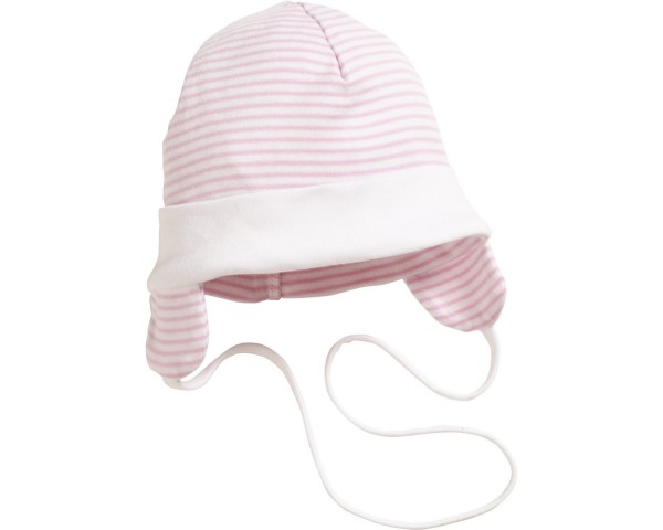 Schnizler Baby - Bindemütze Mädchen mit Ohrenschutz rosa
