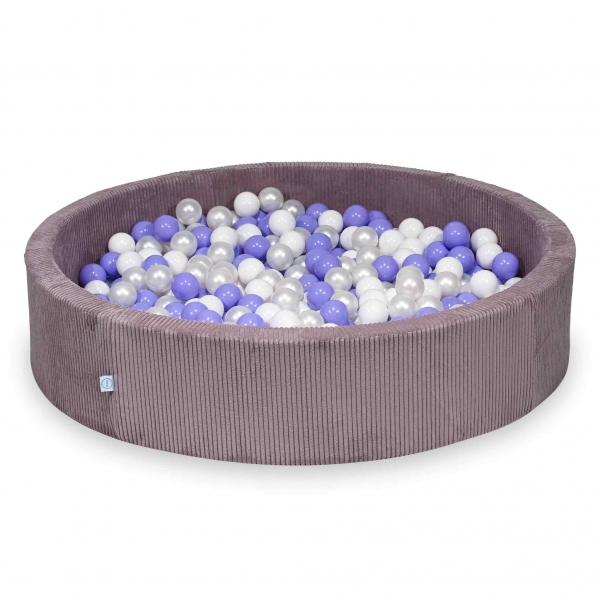 MiMii Bällebad 130x30cm Cord dusty lavender mit 600 Bällen zum selber Gestalten nach Wunsch
