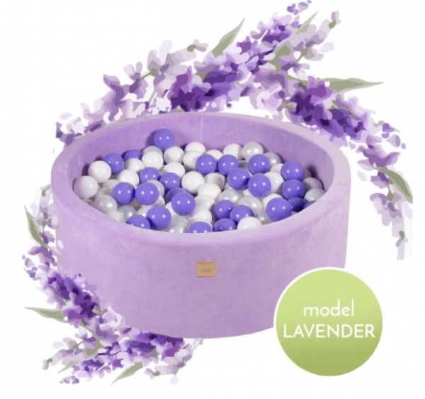 MeowBaby Bällebad 90x30cm, Lavender, 250 Bälle
