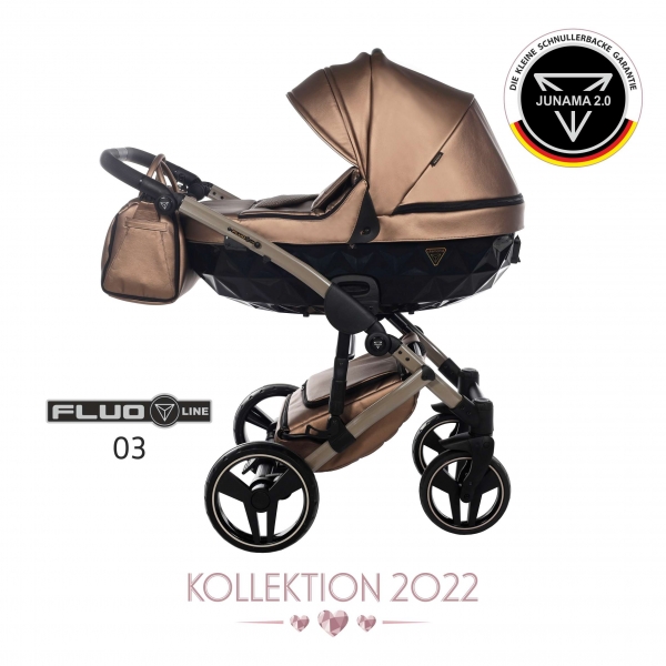 JUNAMA Kombi Kinderwagen DIAMOND FLUO 03 2.0 - bronze