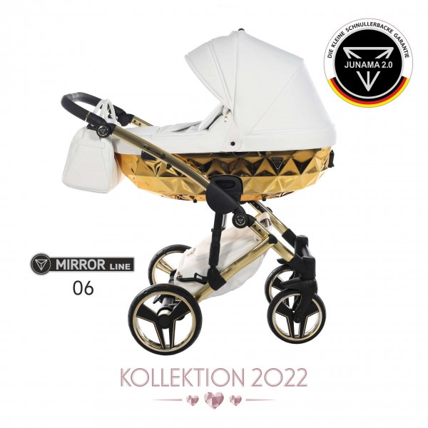 JUNAMA Kombi Kinderwagen Mirror 06 - gold/weiß