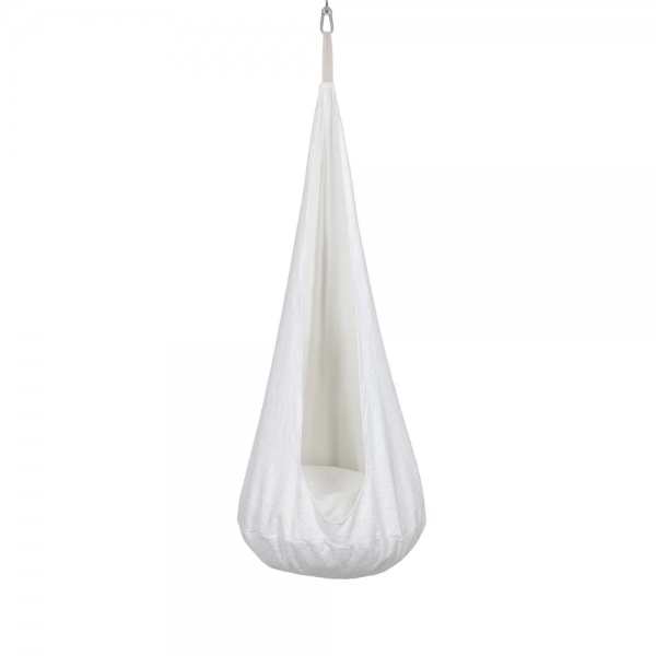 MeowBaby Hängesessel Cocoon Bouclé - creme/weiß