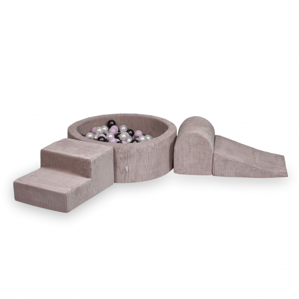 MiMii Schaumspielset Cord misty rose mit Bällebad und 200 Bälle zum selber Gestalten