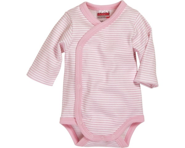 Schnizler Baby - Wickelbody Mädchen Ringel Langarm rosa Gr. 56