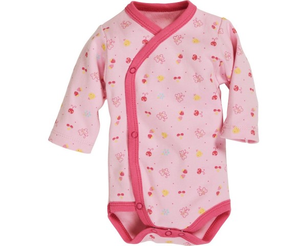Schnizler Baby - Wickelbody Mädchen Langarm rosa Gr. 50