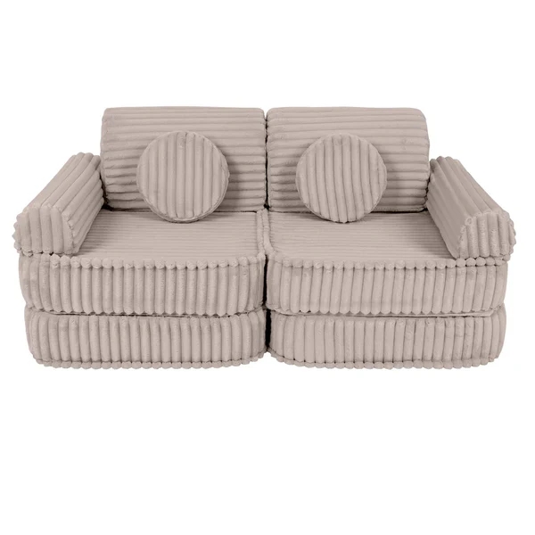 Design4Kids Mini Spielsofa Pearl Plüsch-Cord Plus - hazelnut taupe