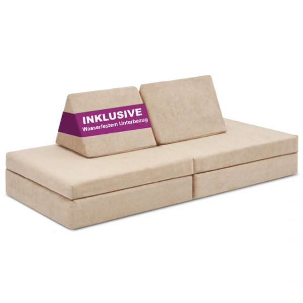 LINODINO Spielsofa Chenille Abenteuerplatz - Strandbeige