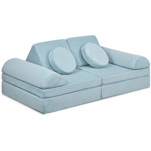 LINODINO Spielsofa Cord Fantasiewelt - Einhornblau