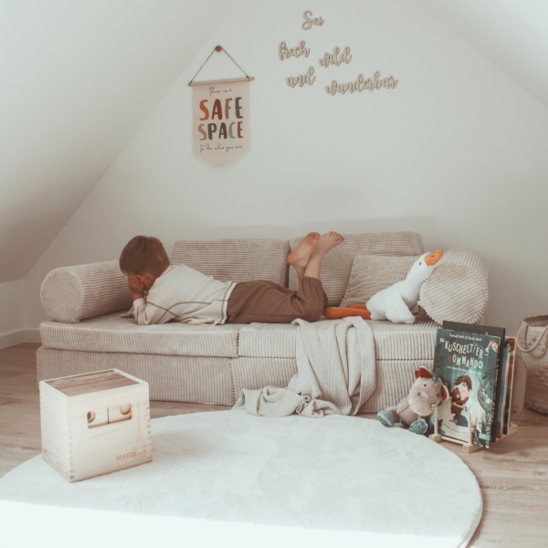 Design4Kids XL Spielsofa Cord Puero - vanilla beige