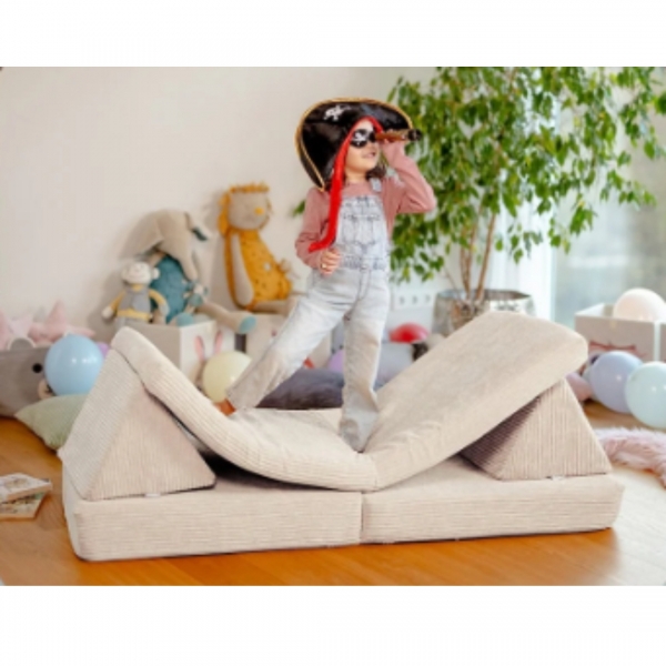 LINODINO Spielsofa Cord Spielparadies - Elfenzauber Beige