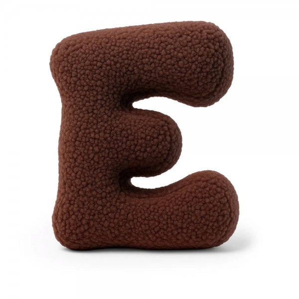 MeowBaby Buchstaben-Kissen Bearly E - chocolate
