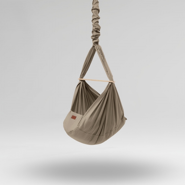 Design4Kids Federwiege Baby Classic, Bio-Baumwolle, 80x35 cm - taupe