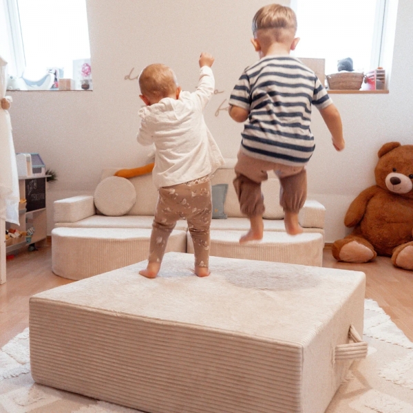 Design4Kids XXL Hüpfpolster Cord Grande - vanilla beige