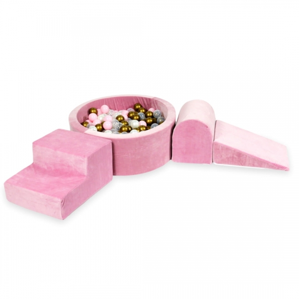 MiMii Schaumspielset VELVET Soft rosa mit Bällebad und 200 Bälle zum selber Gestalten