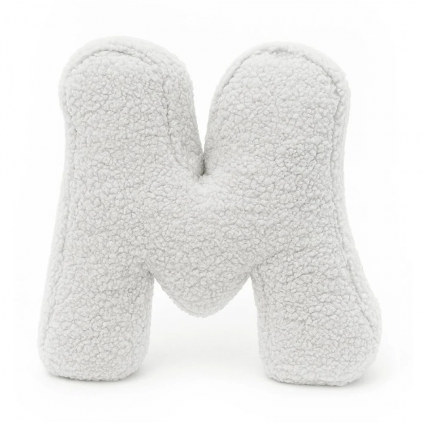MeowBaby Buchstaben-Kissen Bearly M - creme/weiß