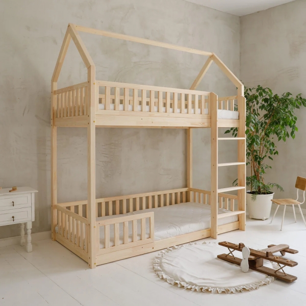 Design4kids Etagenbett Giulio Komfort I - 190x90 Naturholz