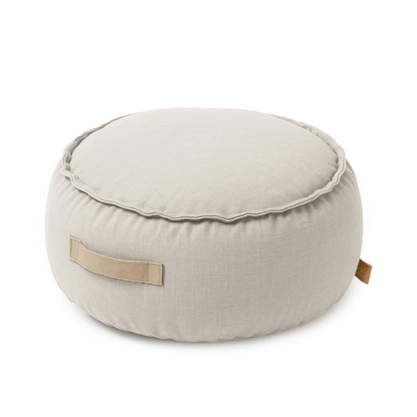 MeowBaby Outzy Kinder-Sitzpouf rund - Oat Blush Beige