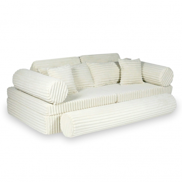 MiMii Spielsofa Deluxe Waffle-Cord - ivory beige