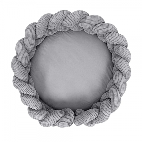 MeowBaby Babynestchen Cord mit Spielmatte & Bettumrandung – Ästhetik grau