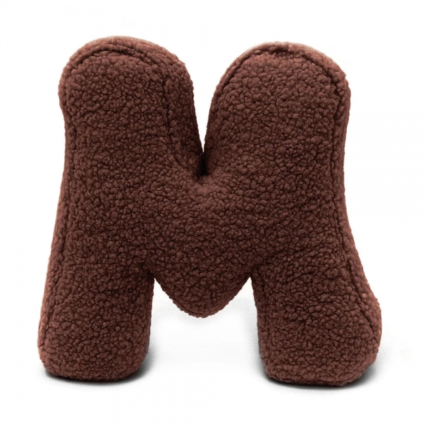 MeowBaby Buchstaben-Kissen Bearly M - chocolate