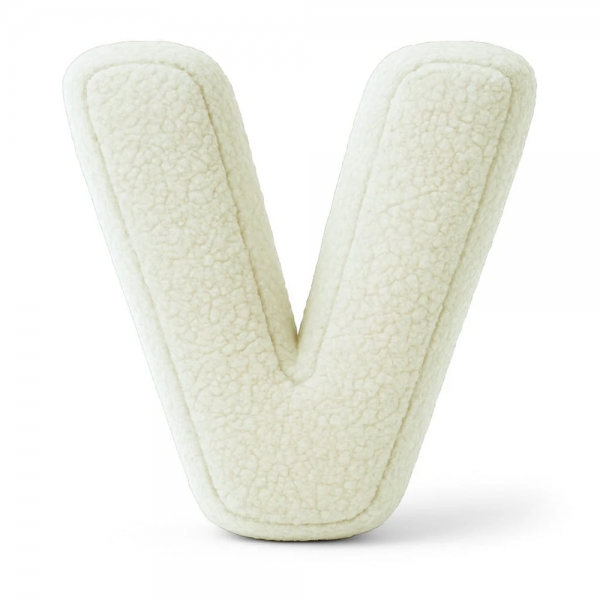 MeowBaby Buchstaben-Kissen Bearly V - creme/beige