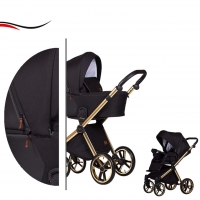 Baby Merc Kombikinderwagen 2 in 1 Mango ltd. ML204 gold schwarz - 10-teilig