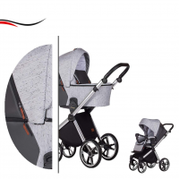 Baby Merc Kombikinderwagen 2 in 1 Mango ltd. ML203 chrome grau - 10-teilig