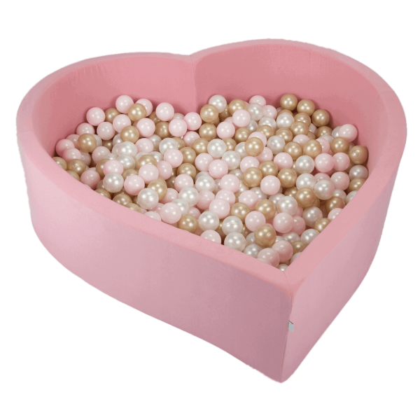 MiSiOO Bällebad Herz 138x128x40cm Pink zum selber Gestalten nach Wunsch