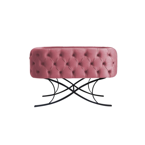 JABARI Babywiege Chester mit Fuß - Mauve/Schwarz