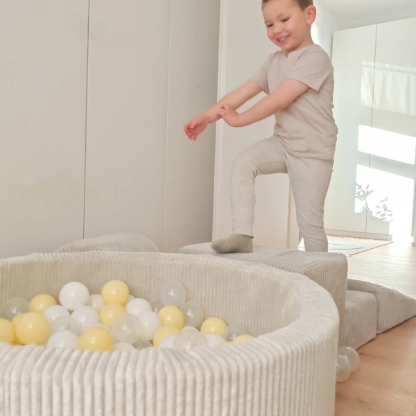 Design4Kids Schaumspielset Jewel Cord mit Bällebad und 200 Bälle - vintage beige