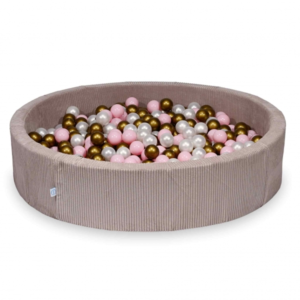 MiMii Bällebad 130x30cm Cord misty rose mit 600 Bällen zum selber Gestalten nach Wunsch