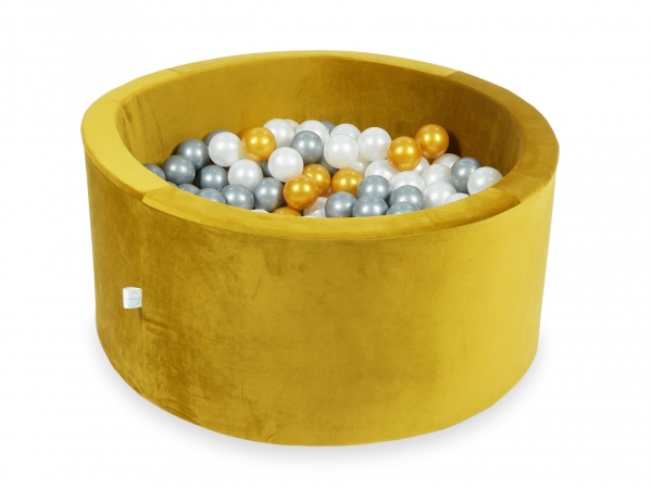 MiMii Bällebad 90x40cm VELVET gold mit 300 Bällen zum selber Gestalten nach Wunsch