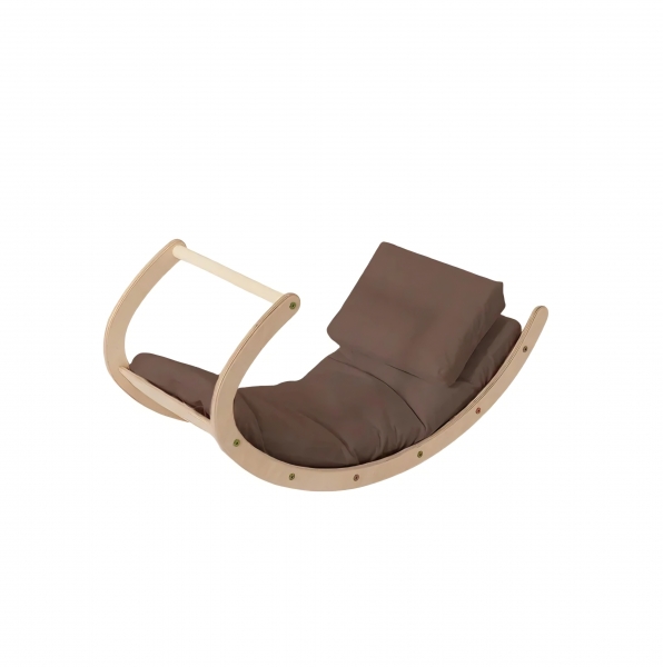 Design4Kids Wippkissen aus Baumwolle mit Kopfkissen für Indri - dunkelbraun