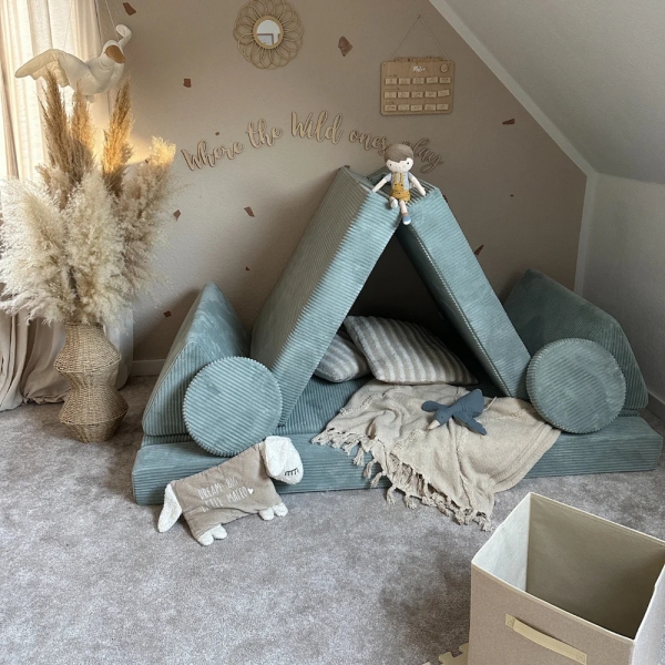 Design4Kids Spielsofa Cord Grande - cozy mint