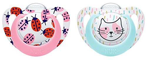 NUK Genius Silikon-Schnuller Color Gr. 2, rosa-hellblau, 6-18 Monate