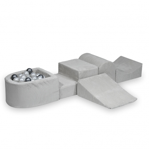 MiMii Schaumspielset I Cord sage mint mit Bällebad und 100 Bälle zum selber Gestalten