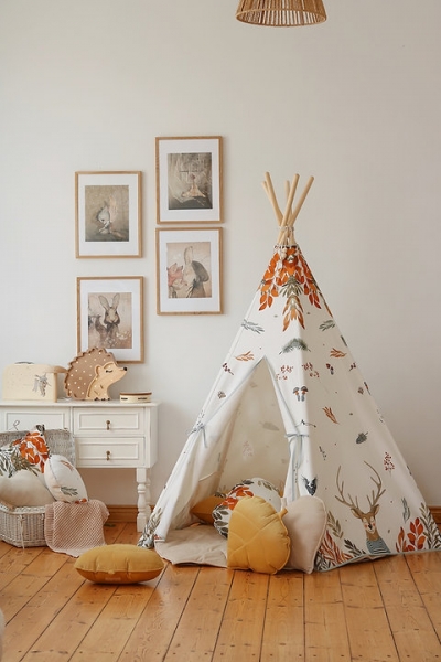 MOI MILI Tipi-Zelt mit Aufdruck - Waldfreunde