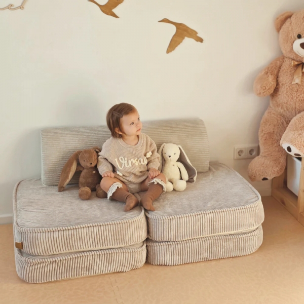 MeowBaby Spielsofa Mini Basic Ästhetik Cord - ecru/beige