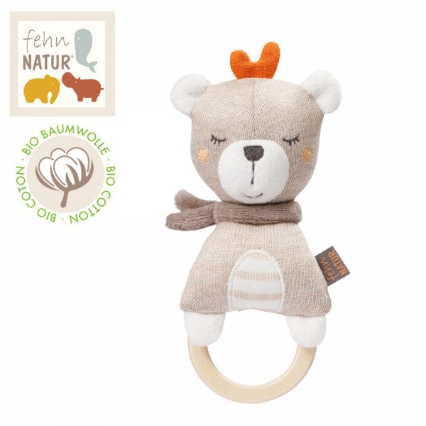 Fehn Schmusetuch Holz-Greifling Teddy fehnNATUR